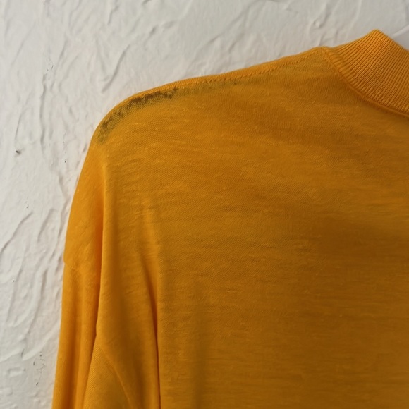 Long sleeve vintage, Reese Stae T-shirt in yellow w/ orange imprint, size large - Picture 7 of 7